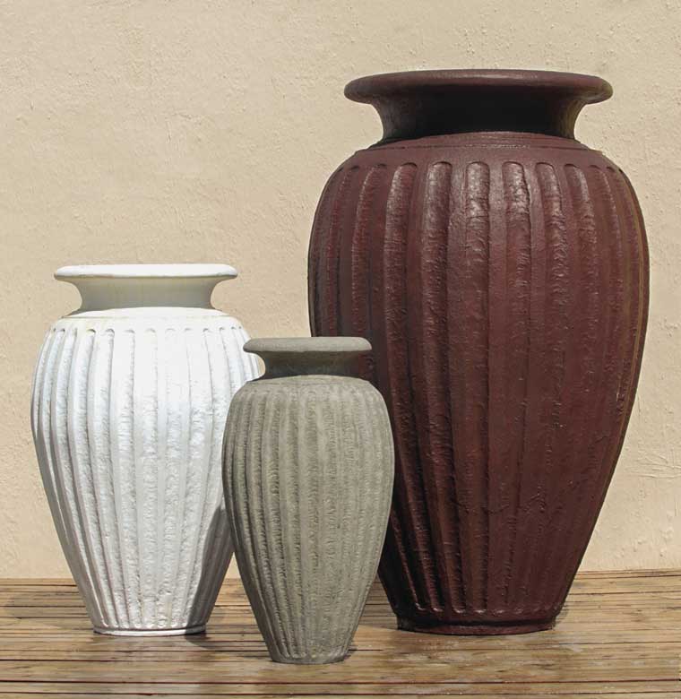 Pietro Stoneware Roman Fluted Urns